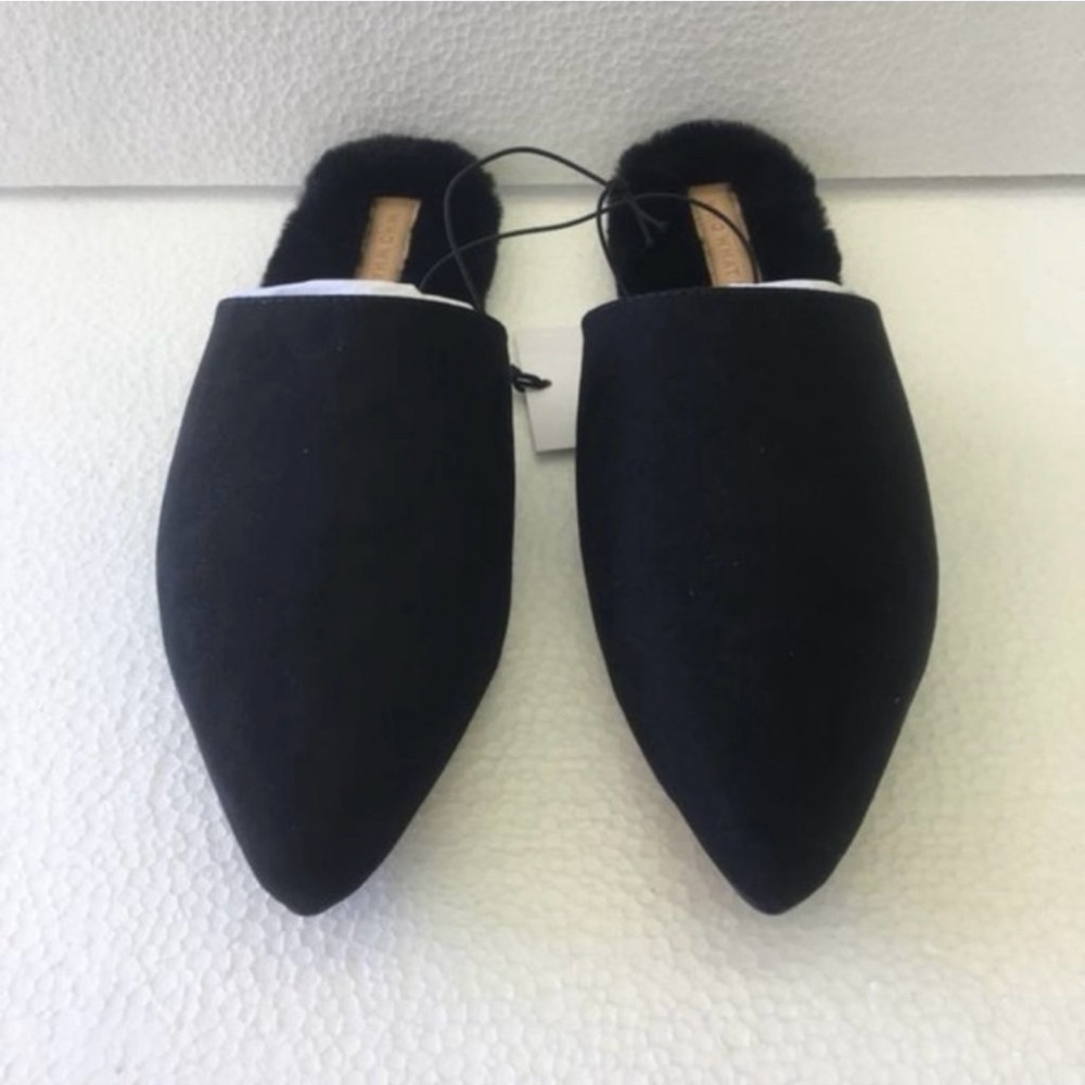 Who What Wear Black Mules with Faux Fur Lining - Picture 5 of 5